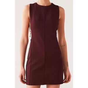 BAR III Purple Dress Mini Sleeveless High Neck Zip Back Closure Women's Size S